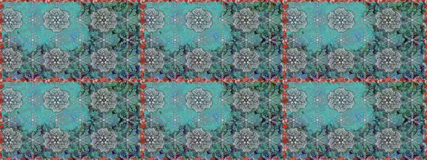 Yumuşak, mavi renkte bahar çiçekleri. Yaprak ve çiçeklerin suluboya resmi, mavi renklerde pürüzsüz desen. Raster illüstrasyonu.