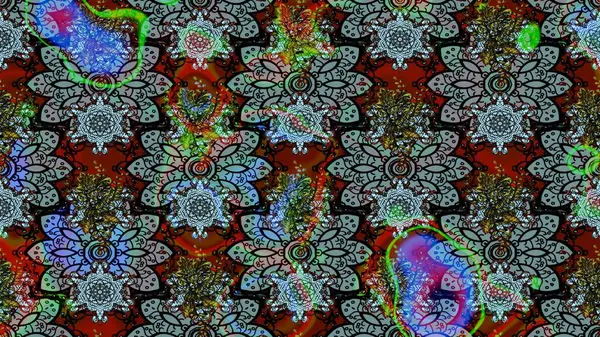 Eskiz arkaplan modeli. Mavi yapraklı yabani çiçekler. Suluboya, elle çizilmiş. Raster illüstrasyonu.