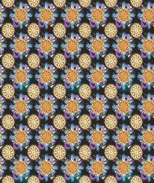 Kusursuz çiçek deseni. Gri ve bej renkli çiçekler. Raster illüstrasyonu. Asya tekstil tarzında. Raster illüstrasyonu.