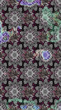 Renkli Bahar Teması eskiz kalıbı. Raster. Düz Çiçek Elementleri Tasarımı.