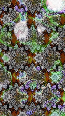 Moda baskıları için zarif bir şablon. Küçük çiçekte güzel bir desen. Motley illüstrasyonu. Gri çiçekli bahar çiçekleri. Küçük renkli çiçekler..