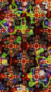 Çiçek. Taslak dekoratif arka plan, çiçek mandala. Kahverengi renklerde. Raster illüstrasyonu.