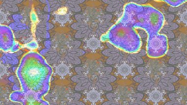 Çizim çiçek deseni duvar kâğıdı olarak kullanılabilir. Gri renkli çiçekler. Raster illüstrasyonu.