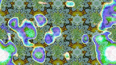 Raster illüstrasyonundaki çiçek desenli çizim. Yeşil renkli çiçekler. Renkli Bahar Teması eskiz kalıbı. Düz Çiçek Elementleri Tasarımı.