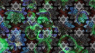 Renkli Bahar Teması eskiz kalıbı. Düz Çiçek Elementleri Tasarımı. Raster..