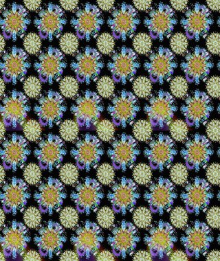 Raster illüstrasyonunda kusursuz çiçek deseni. Siyah ve nötr renkte çiçekler.