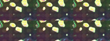 Sevimli çiçek raster deseni. Düz Çiçek Elementleri Tasarımı. Renkli Bahar Teması eskiz kalıbı. Yeşil ve gri renkte çiçekler.