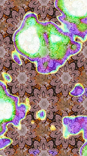 Tekstil tasarımı için doğal renklerde geleneksel halk çiçekleri buketi. Üzerinde gelincikler ve vadi zambakları olan renkli çiçek desenli nakış..