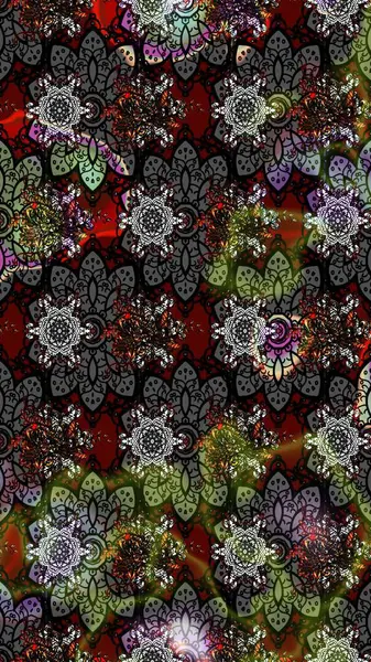 Gri renkli çiçekler. Raster illüstrasyonunda çiçek deseni çizimi.