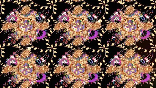 Nazik, yaz çiçekleri siyah renklerde. Raster illüstrasyonu. Küçük çiçekteki sevimli çiçek deseni. Raster deseni.