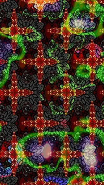 Düz Çiçek Elementleri Tasarımı. Renkli Bahar Teması eskiz kalıbı. Sevimli çiçek raster deseni. Siyah renkte çiçekler.