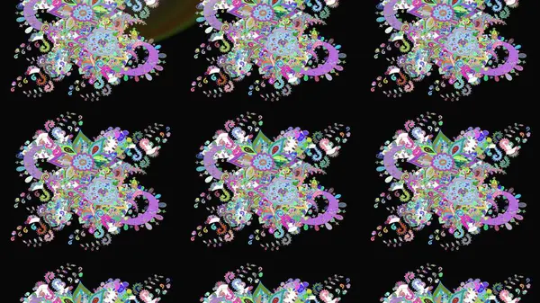 Küçük bir çiçekte eskiz deseni. Güzel kumaş deseni. Raster illüstrasyonu. Güzel çiçek arkaplanı..