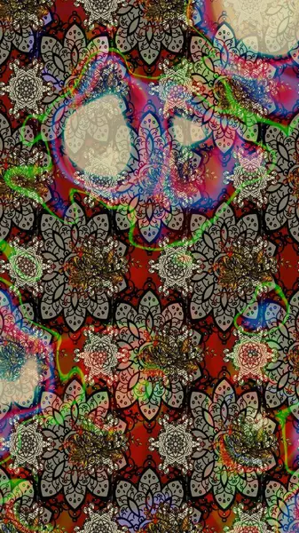 Şatafatlı bahar bahçesi dokusu. Gri renkli çiçek çizimi. Çiçek deseni. Raster illüstrasyonu. Gri renkli çiçekler.