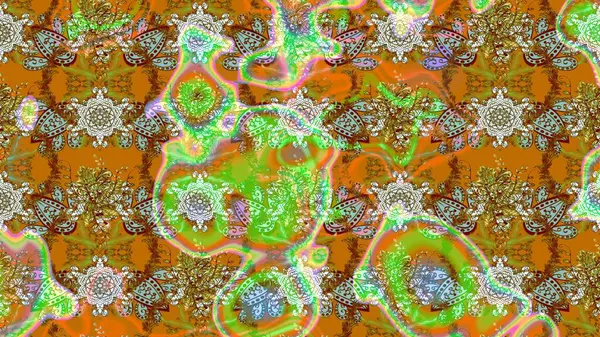 Küçük bir çiçekte eskiz deseni. Hoş bir çiçek geçmişi var. Güzel kumaş deseni. Raster illüstrasyonu.