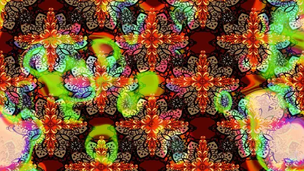 Sketch Floral Pattern in Raster illustration. Fancy fabric pattern. Colour Spring Theme sketch pattern Background. Flat Flower Elements Design.