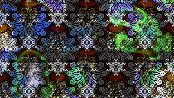 Raster Illustrasyon 'daki Çiçek Deseni' nin son moda çizimi. Gri renkli çiçekler. Renkli Yaz Temalı eskiz kalıbı. Düz Çiçek Elementleri Tasarımı.