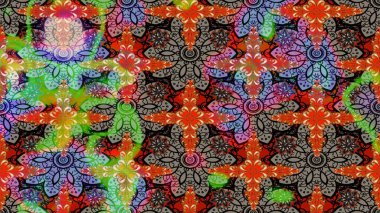 Raster düz çiçek çizim deseni. Hediye ambalaj kağıdı, tebrik kartları, posterler ve pankart tasarımı. Kahverengi renkte çiçekler.