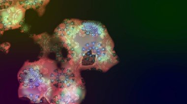 3D çiçekler, eskiz. Raster illüstrasyonu. Gri renklerde.