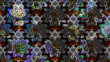 Çiçek deseni. Flower eskiz arka planı. Şatafatlı bahar bahçesi dokusu. Raster illüstrasyonu.