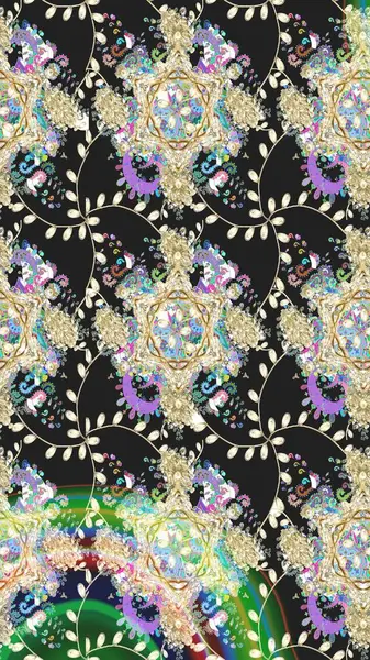 Çiçekli karalama şeklinde Raster çiçek deseni. Gri renklerde bahar çiçekleri. Raster illüstrasyonu.