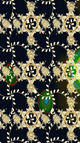 Siyah renkli etnik çiçeklerle süslenmiş zarif bir eskiz şekli. Asya Tekstil 'inde Raster Çiçek İllüstrasyonu.