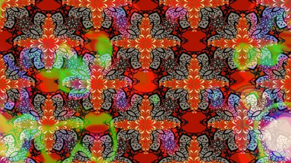 Yaprak ve çiçeklerin suluboya resimleri, kırmızı renklerde çizimler. Kibarca, kırmızı renkte bahar çiçekleri. Raster illüstrasyonu.