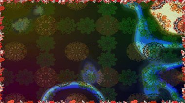 Raster illüstrasyonu. Kahverengi ve gri renkli çiçekler. Çiçeksiz desenli arka plan, vuruşlar, sıçramalar, yaz çiçekleri..