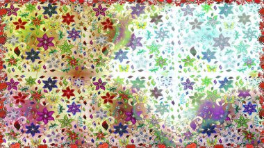 Çiçekli karalama şeklinde Raster çiçek deseni. Tarafsız renklerde çiçekler. Yumuşak, yaz çiçekli arka plan.