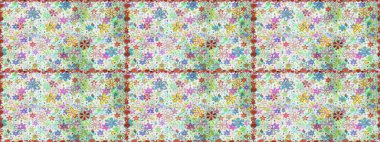 Raster suluboya çiçek deseni, narin çiçekler, nötr ve mavi çiçekler, tebrik kartı şablonu. Güzel kumaş deseni.