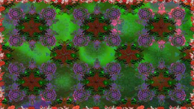 Manzaralı çiçek deseni. Çiçek kompozisyonu, el boyası, hassas şablon. Üst manzara, yumuşak yeşil ve kahverengi renkli. Sevgililer günü ve tebrik kartı konsepti için şık bir davet.