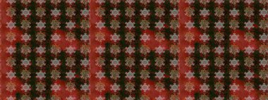 Kahverengi ve gri renkte zarif çiçekli suluboya. Renkli Bahar Temalı Kusursuz Arkaplan. Düz Çiçek Elementleri Tasarımı. Raster illüstrasyonu.