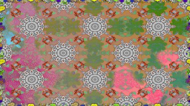 Soyut zarafet, çiçekli arkaplan deseni. Raster Güzel kumaş deseni.