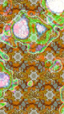 Kahverengi renkli çiçekler. Raster illüstrasyonu. Çizim çiçek deseni duvar kağıdı için kullanılabilir.