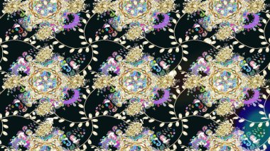 Klasik taslak çizimi. Raster çiçek izi. Çiçeksel gri çizim deseni.