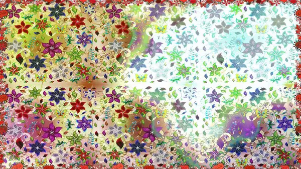 Çiçekli karalama şeklinde Raster çiçek deseni. Tarafsız renklerde çiçekler. Yumuşak, yaz çiçekli arka plan.
