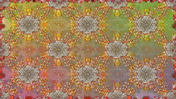 Kahverengi renklerde bahar çiçekleri. Çiçekli karalama şeklinde Raster çiçek deseni. Raster illüstrasyonu.