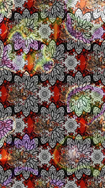 Çiçekli karalama şeklinde Raster çiçek deseni. Gri renkli çiçekler. Nazik, sevimli çiçek arkaplanı..