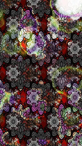 Renkli Bahar Teması eskiz kalıbı. Siyah renkli çiçekler. Sevimli çiçek raster deseni. Düz Çiçek Elementleri Tasarımı.