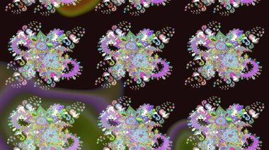 Renkli Bahar Teması eskiz kalıbı. Gri renkli şirin çiçek deseni. Raster Modaya uygun kumaş deseni. Düz Çiçek Elementleri Tasarımı.