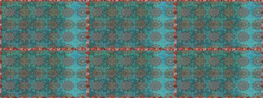 Mavi ve yeşil renklerde çiçeklerle kusursuz çiçek deseni. Suluboya tarzında mavi ve yeşil renkte çiçekler.