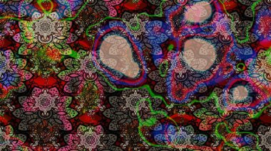 Çiçekli karalama şeklinde Raster çiçek deseni. Nazik, sevimli çiçek arkaplanı. Kahverengi renkte çiçekler.