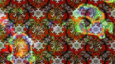 Çiçek ve yapraklı karalama şeklinde Raster çiçek deseni. Kahverengi renklerde bahar çiçekleri. Raster illüstrasyonu.