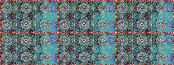 Düz Çiçek Elementleri Tasarımı. Güzel kumaş deseni. Renkli Yaz Temalı Kusursuz Arkaplan. Raster illüstrasyonunda trendsiz çiçek deseni.