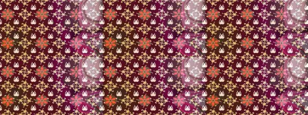 Şirin çiçekli, desenli, mor ve kahverengi renkli bir eskiz deseni. El çizimi çiçek çizimi deseni (fayans). Tekstil için suluboya çizim deseni.