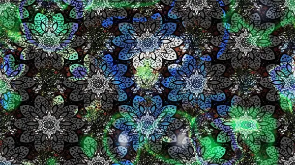 Sınır Kızılderili çiçekli paisley patten. Taslak süsleme izi. Etnik Mandala havlusu. Raster Henna tarzı. Tebrik kartı arkaplanı, boyama kitabı, arkaplan, tekstil için kullanılabilir.