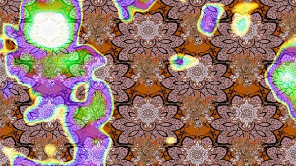 Bahar çiçekleriyle güzel bir çiçek deseni çizmişsin. Güzel kumaş deseni. Raster illüstrasyonu.