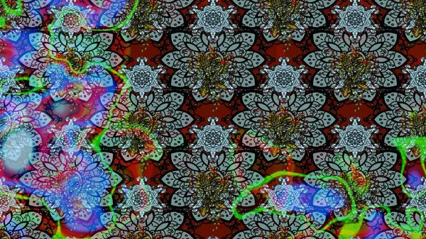 Çiçekli çiçek deseni, suluboya. Mavi renkli çiçekler. Renkli Bahar Teması eskiz kalıbı. Düz Çiçek Elementleri Tasarımı. Raster illüstrasyonu.