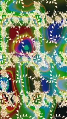 Raster çiçek desenleri çiziyor. Vadinin yeşil renkli çiçekleri.