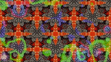 Çiçekli karalama şeklinde Raster çiçek deseni. Bej renklerde bahar çiçekleri. Raster illüstrasyonu.