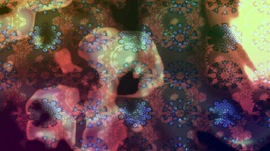 Çiçek arkaplanlı soyut zarafet eskiz deseni. Raster Güzel kumaş deseni.